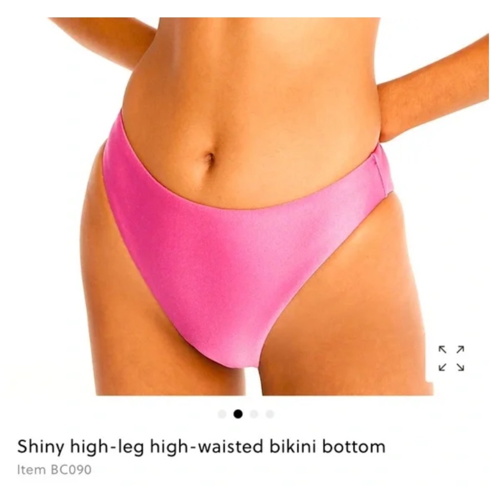 J Crew Plus High Rise Cheeky Bikini Bottom Swim Radiant Light Pink M (8-10) NWT